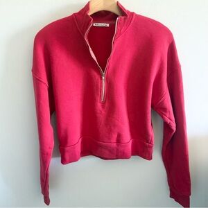 Reformation Red Half Zip Pullover Sweatshirt |  XS
